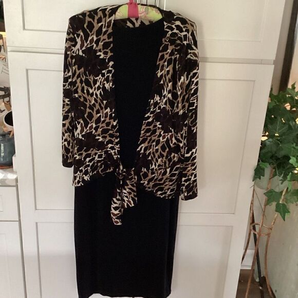 Chico’s Travelers Open Front Cardigan with Tie Sz 3 Leopard Animal Print - Picture 9 of 9